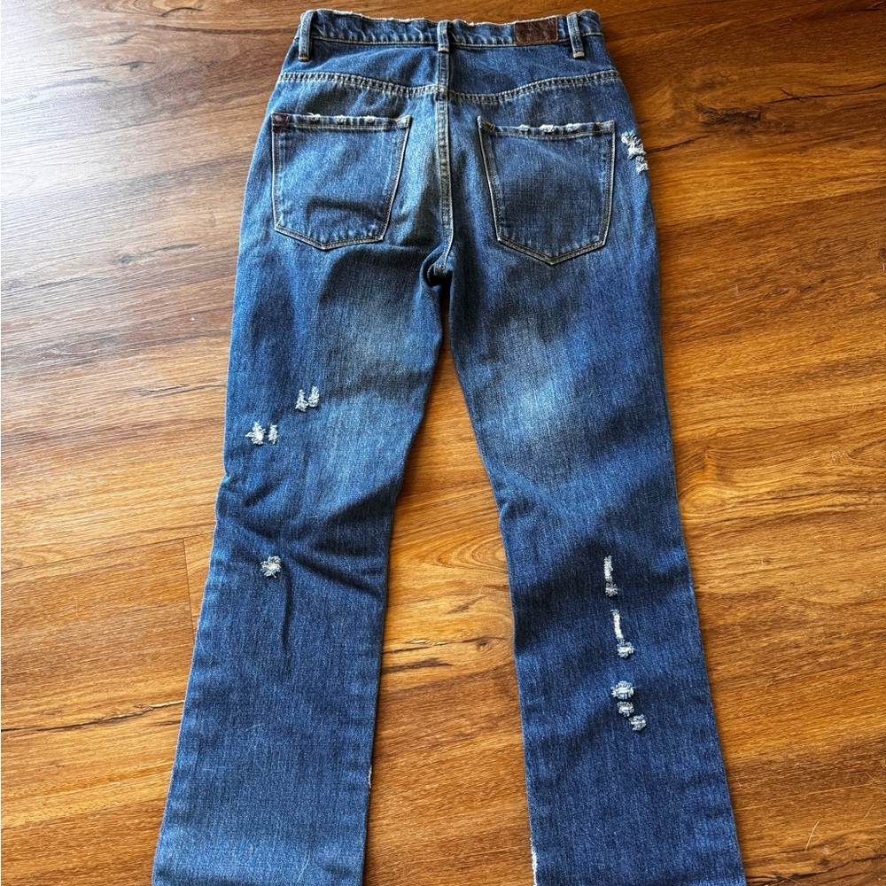 BDG Urban Outfitters High Rise Ankle Kicker Distressed Blue Jeans Size 24 - Picture 16 of 16